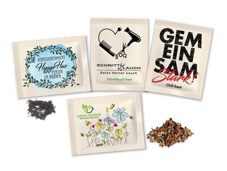 Samentütchen Veggie promo seed Packs S mit Logo
