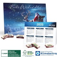 2 in 1 Adventskalender mit Jahresplaner Sarotti Inlay aus Papierfaser mit eigenem Logo
