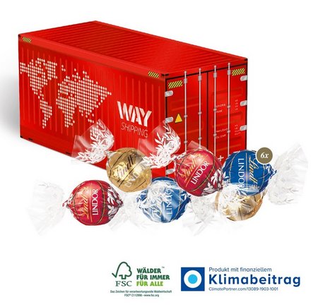 3D Präsent Container Pralinés von Lindt Lindor mit Logo