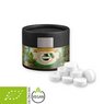 Bio Pfefferminz Drops 40g Kraftpapierdose Midi schwarz mit Logo