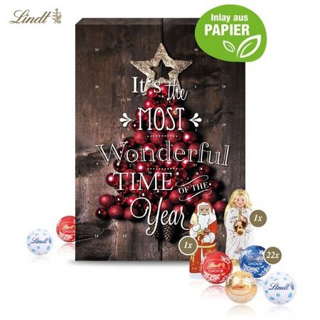 Wand-Adventskalender Lindt Gourmet Edition Organic mit eigenem Logo