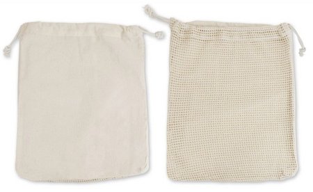 Obst- und Gemüsebeutel Calvi 25 x 30 cm natur mit Zugkordel und Werbung