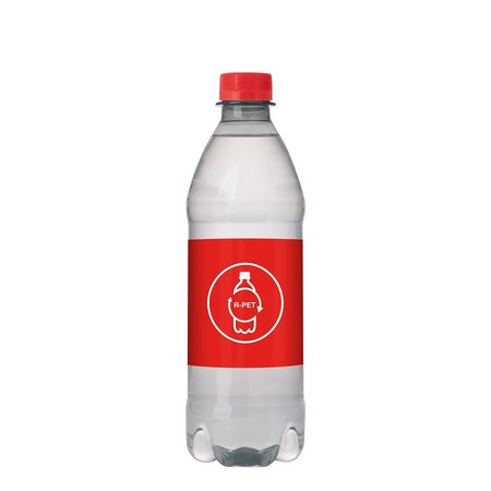 Quellwasser Natur mit Drehverschluß 500 ml rot bedruckt  mit Logo