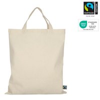 Midi – Tasche 28 x 32 cm aus Fairtrade-zertifizierter Baumwolle mit zwei kurzen Henkel mit Logo