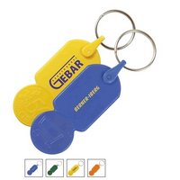 Schlüsselanhänger mit € 0,50 Einkaufswagen-Münze mit Logo