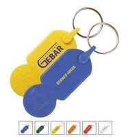 Schlüsselanhänger mit € 0,50 Einkaufswagen-Münze mit Logo