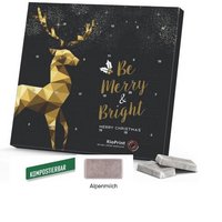 Täfelchen Adventskalender Alpenmilch-Schokolade mit Logo