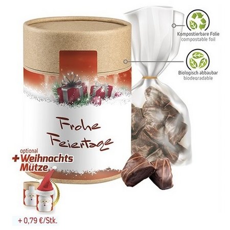 Spitzkuchen 100g in kompostierbarer Beutel mit biologisch abbaubare Eco Pappdose mit eigenem Logo