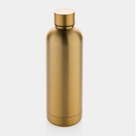 Goldene Impact Vakuumflasche aus RCS recyceltem Stainless-Steel 500ml mit Logo