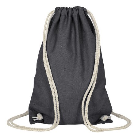 Event-Bag Rucksack 21 x 29 cm aus Baumwolle stahlgrau  als Werbegeschenk
