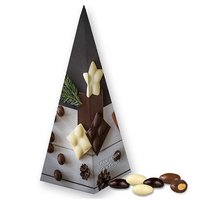 Mandel-Schoko Trio 30g in Präsent-Pyramide mit Logo