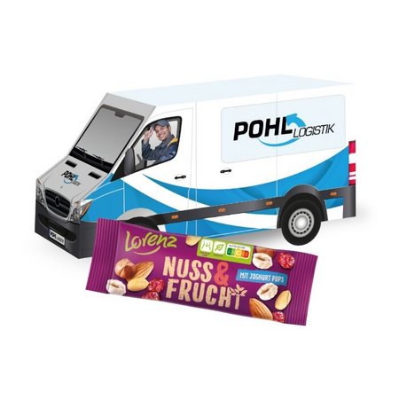 3D Präsent Transporter Lorenz  Nuss & Frucht mit Logo
