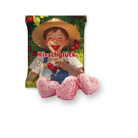 Kirschbonbons mit Magnesium, ca. 17g in Midi-Tüte bedruckt mit Logo