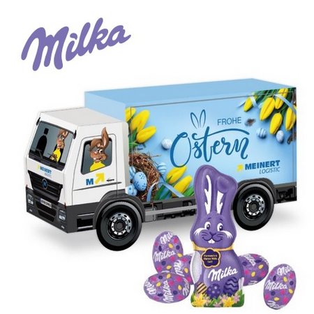 3D Präsent LKW Ostern mit Schokoladenmischung von Milka