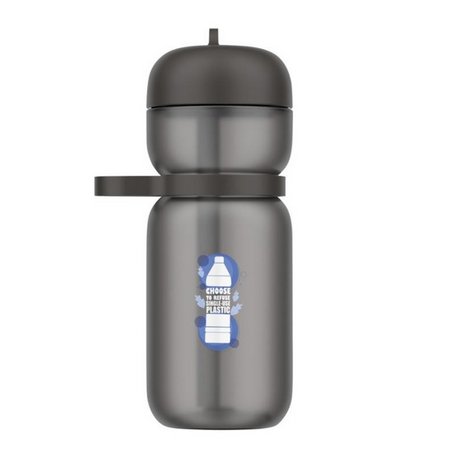 Mepal 600 ml Flip Sportflasche mit Logo schwarz