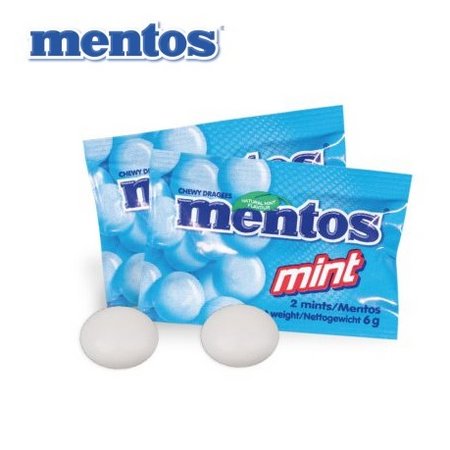Inhalt Werbe-Klappkarte Mentos Mint 2er mit individuellem Logo