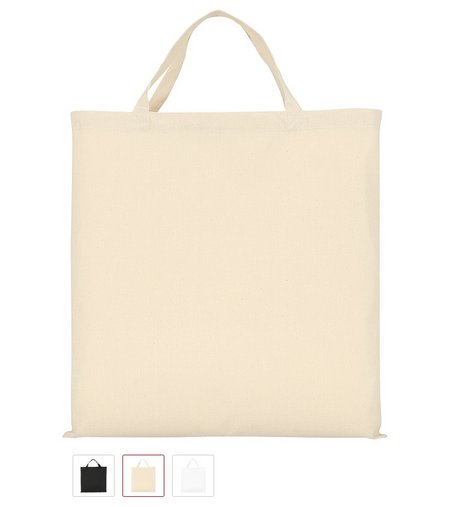 Baumwolltasche 50 x 50 cm mit zwei kurzen Henkeln mit Logo