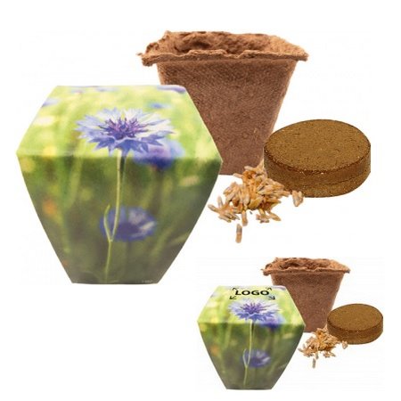 Naturtöpfchen Blue mit eigenem Logo