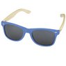 Blaue Sun Ray Bambus Sonnenbrille mit Logo