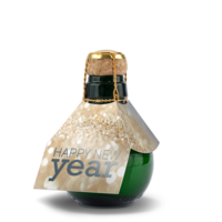 Kleinste Sektflasche Happy New Year mit Logo