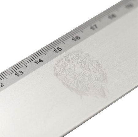Lasergravur Lineal metall 30 cm mit Logo