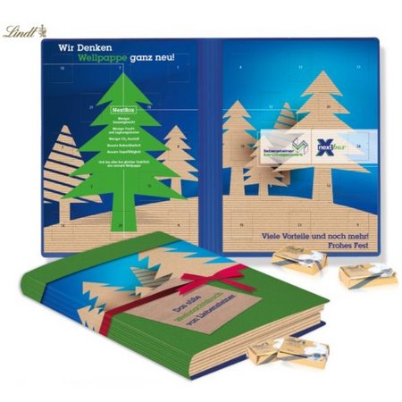 Adventskalender Weihnachtsbuch Lindt Exklusiv Organic  mit Logo