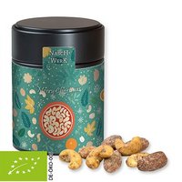 Bio Zimt-Mandel Vanille-Cashew Mixin Metalldose Midi schwarz 100g mit individuellem Logo