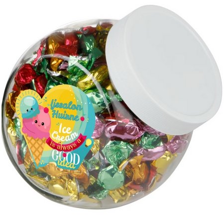 Medium Glaskrug 0,9 Liter mit eigenem Logo