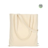 Tasche 38 x 42 cm  mit zwei langen Henkeln 70 cm aus Organic-Baumwolle mit Logo