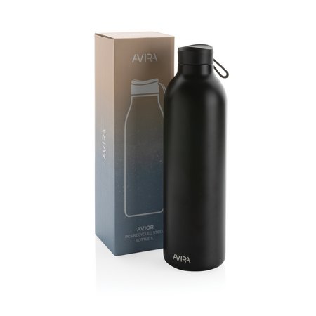 Avira Avior RCS recycelte Stainless-Steel Flasche 1L bedrucken lassen mit Logo