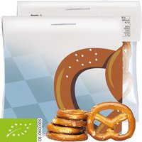 Bio Mini Brezeln Original 7g Express Maxi-Tüte mit bedrucktem Werbereiter und Logo