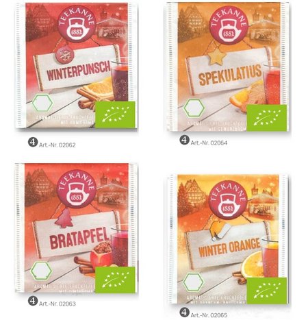 Füllvarianten Faltkarte mit Bio Weihnachts-Beuteltee Winterpunsch Express mit Logo