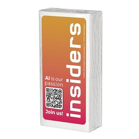 Taschentücher Etikett als Werbegeschenk