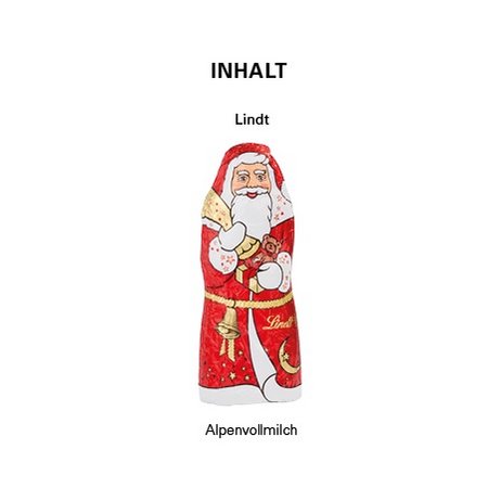 Inhalt Lindt Weihnachtsmann 10g mit Logo