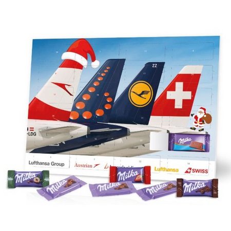 Tisch-Adventskalender mit Milka Schokolade mit eigenerm Logo