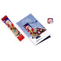 Weihnachtskarte mit Schoko-Lolly bedruckt mit Logo