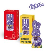 Milka Schmunzelhase in der Werbebox 15g mit eigenem Logo