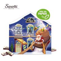 Adventskalender Weihnachtshaus exklusiv Sarotti Fairtrade Schokolade mit Logo