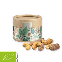 Bio Zimt-Mandel Vanille-Cashew Mix ca. 40g Biologisch abbaubare Eco Pappdose Mini mit Logo