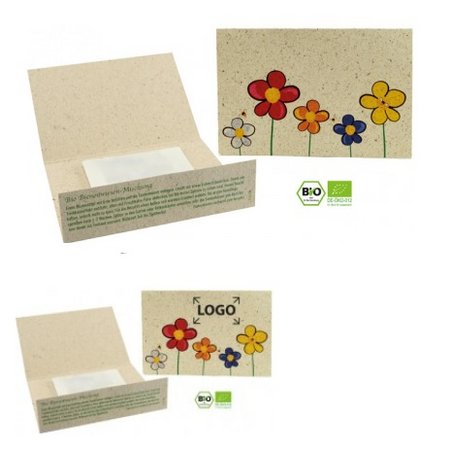 Graspapier-Kärtchen Bienenwiese mit eigenem Logo