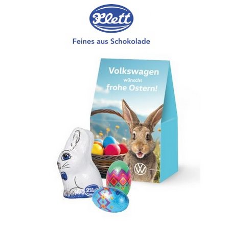 Osterpräsent Selection Mini mit Schokolade von Klett mit Logo