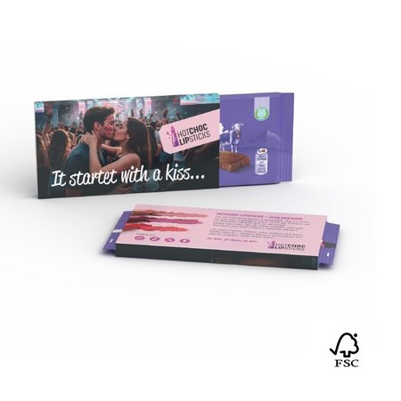 Milka die kleine Alpenmilch in Werbekartonage 45g bedruckt mit Logo