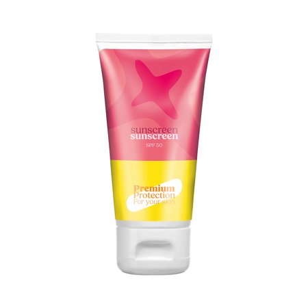Sonnenschutzcreme Tube 50 ml LSF50 bedruckt mit Logo