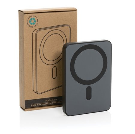 Verpackung Magnetix 5.000mAh magnetische Powerbank aus RCS recycel. ABS mit Logo