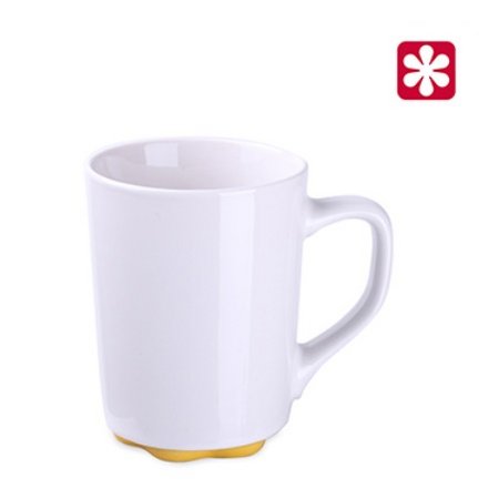 Keramikbecher Ivory Boden gelb mit eigenem Logo bedruckt