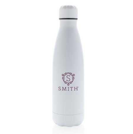 Weiße Einfarbige Vakuumisolierte Stainless Steel Flasche 500ml mit Logo