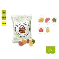 BIO Saure Früchte vegan Werbetüte 10g bedruckt mit Logo