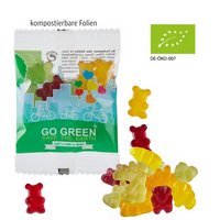 Vegane Bio-Bärchen 10g kompostierbares Tütchen mit Logo