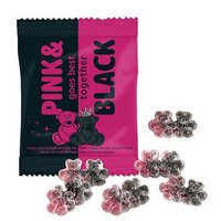 Salzige Lakritz-Himbeer-Freundschaftsbärchen im Werbetütchen mit Logo