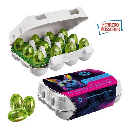 12er Ostereier-Karton Ferrero Küsschen Eier mit Logo